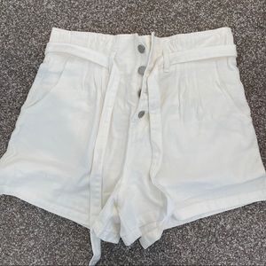 White Paperbag Shorts